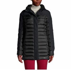 LANDSEND Women Petite Squall Down Insulated Warm Winter Coat Attached Hood Black